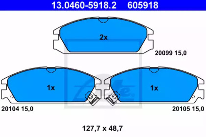 Комплект тормозных колодок (ATE: 13.0460-5918.2)