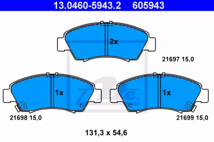 Комплект тормозных колодок (ATE: 13.0460-5943.2)