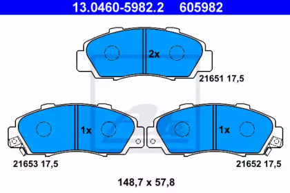 Комплект тормозных колодок (ATE: 13.0460-5982.2)