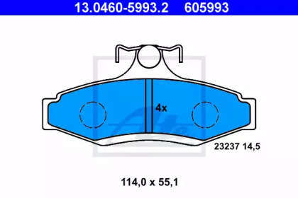 Комплект тормозных колодок (ATE: 13.0460-5993.2)