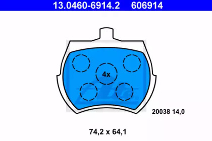 Комплект тормозных колодок (ATE: 13.0460-6914.2)