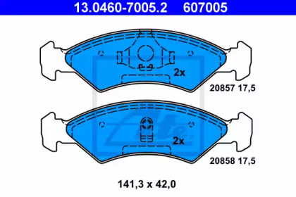 Комплект тормозных колодок (ATE: 13.0460-7005.2)