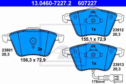 Комплект тормозных колодок (ATE: 13.0460-7227.2)