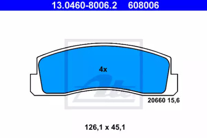 Комплект тормозных колодок (ATE: 13.0460-8006.2)