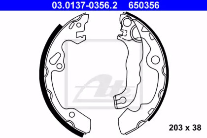 Комлект тормозных накладок (ATE: 03.0137-0356.2)