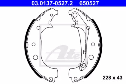 Комлект тормозных накладок (ATE: 03.0137-0527.2)