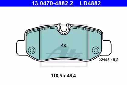 Комплект тормозных колодок (ATE: 13.0470-4882.2)