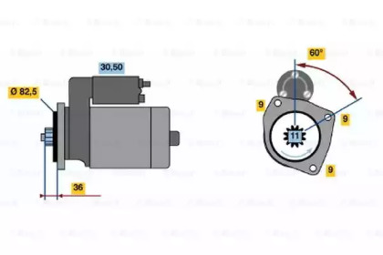Стартер (BOSCH: 0 986 014 950)