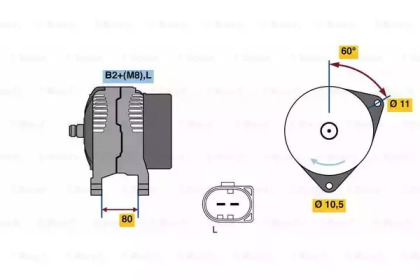 Генератор (BOSCH: 0 986 049 950)