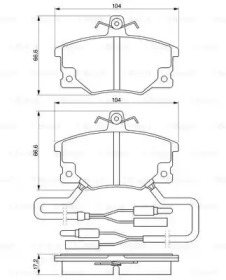 Комплект тормозных колодок (BOSCH: 0 986 424 100)