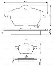 Комплект тормозных колодок (BOSCH: 0 986 424 461)