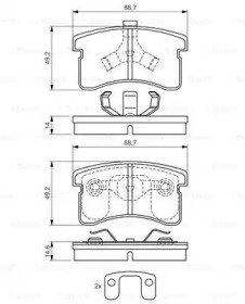 Комплект тормозных колодок (BOSCH: 0 986 424 642)