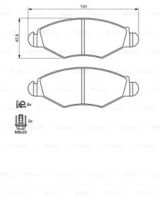 Комплект тормозных колодок (BOSCH: 0 986 424 660)