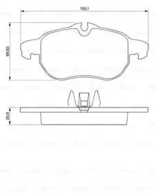 Комплект тормозных колодок (BOSCH: 0 986 424 677)