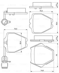 Комплект тормозных колодок (BOSCH: 0 986 424 689)