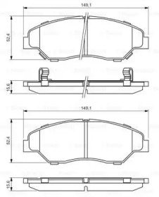 Комплект тормозных колодок (BOSCH: 0 986 424 696)