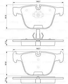 Комплект тормозных колодок (BOSCH: 0 986 424 698)