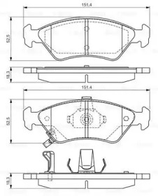 Комплект тормозных колодок (BOSCH: 0 986 424 725)