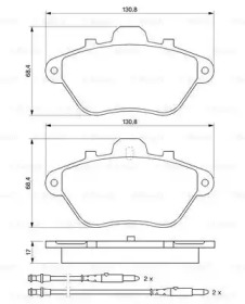 Комплект тормозных колодок (BOSCH: 0 986 460 956)