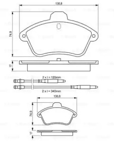 Комплект тормозных колодок (BOSCH: 0 986 460 957)