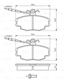 Комплект тормозных колодок (BOSCH: 0 986 461 117)