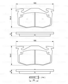 Комплект тормозных колодок (BOSCH: 0 986 461 149)