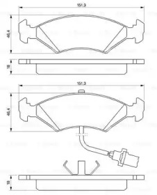 Комплект тормозных колодок (BOSCH: 0 986 466 403)