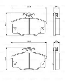 Комплект тормозных колодок (BOSCH: 0 986 468 380)