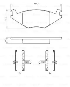 Комплект тормозных колодок (BOSCH: 0 986 468 890)