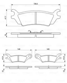 Комплект тормозных колодок (BOSCH: 0 986 468 990)