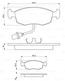 Комплект тормозных колодок (BOSCH: 0 986 469 080)