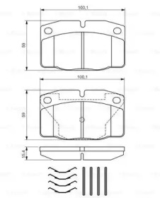 Комплект тормозных колодок (BOSCH: 0 986 469 390)