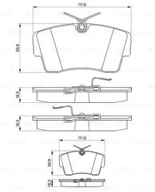 Комплект тормозных колодок (BOSCH: 0 986 469 761)