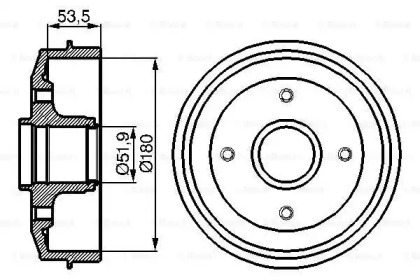 Тормозный барабан (BOSCH: 0 986 477 019)