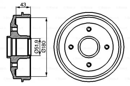 Тормозный барабан (BOSCH: 0 986 477 020)