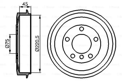 Тормозный барабан (BOSCH: 0 986 477 043)