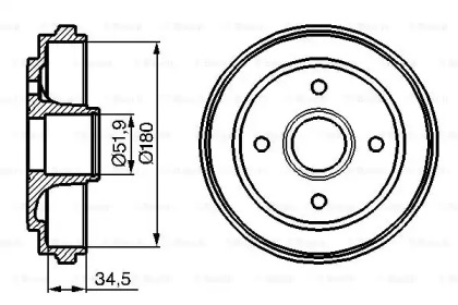 Тормозный барабан (BOSCH: 0 986 477 128)