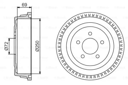 Тормозный барабан (BOSCH: 0 986 477 185)