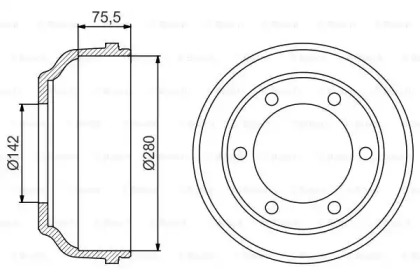 Тормозный барабан (BOSCH: 0 986 477 195)