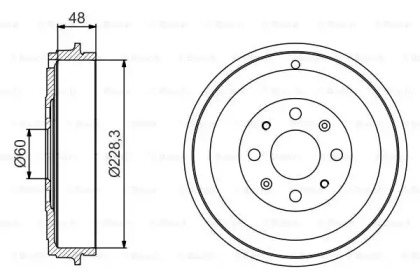 Тормозный барабан (BOSCH: 0 986 477 208)