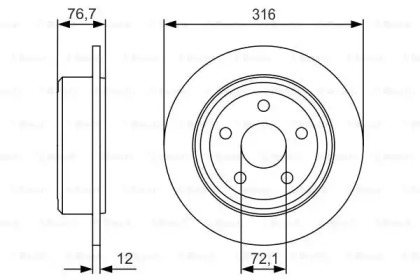 Тормозной диск (BOSCH: 0 986 479 R08)