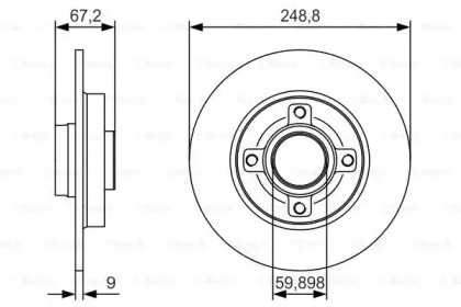 Тормозной диск (BOSCH: 0 986 479 S42)