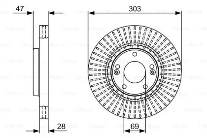 Тормозной диск (BOSCH: 0 986 479 V63)