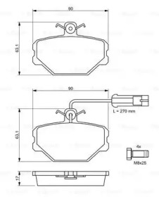 Комплект тормозных колодок (BOSCH: 0 986 491 050)