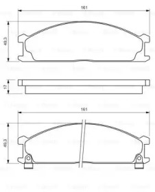 Комплект тормозных колодок (BOSCH: 0 986 493 480)