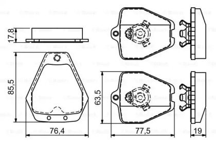 Комплект тормозных колодок (BOSCH: 0 986 494 215)