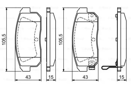 Комплект тормозных колодок (BOSCH: 0 986 494 223)