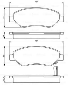 Комплект тормозных колодок (BOSCH: 0 986 494 345)