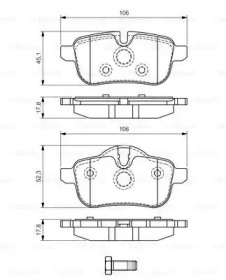 Комплект тормозных колодок (BOSCH: 0 986 494 450)