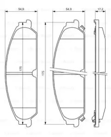 Комплект тормозных колодок (BOSCH: 0 986 494 483)